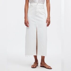 Madewell Women's The Rilee Denim Midi Skirt Tile White 28